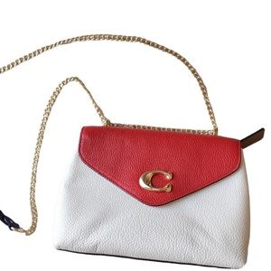 COACH Tammie Shoulder bag in color block chalk / electric red